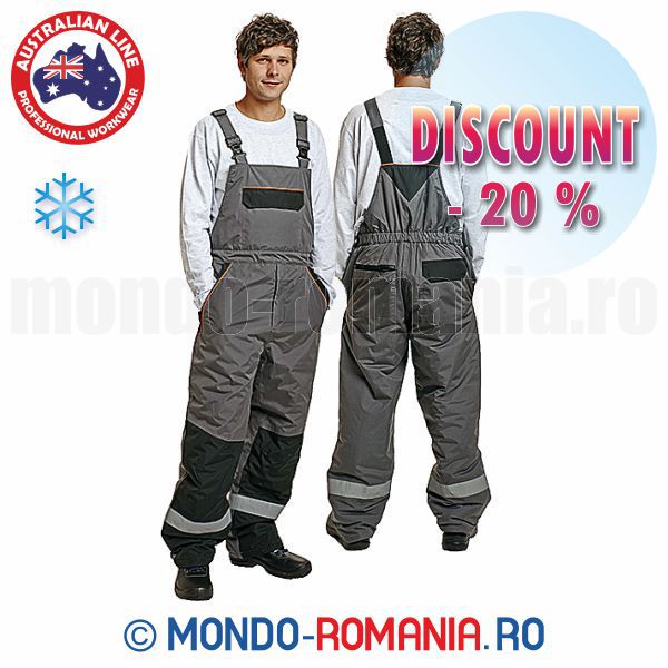 Echipament protectie - pantaloni de iarna cu pieptar si accesorii reflectorizante